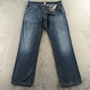 BOSS Orange Hugo Boss Jeans Mens 38x34 (Fits 36x34) Blue Regular Fit Button Fly